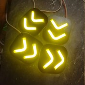 تصویر کیت راهنمای اسپرت موتور سیکلت نئونی 4 عددی - زرد / بدون قاب 