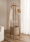 تصویر جالباسی چوبی ایستاده مینیمال 