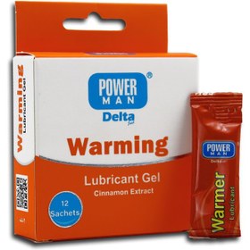 تصویر ساشه ژل گرم کننده Warming پاورمن دلتازکس دلتا دارو 12 عدد Delta Darou Deltazex Power Man Warming Lubricant Gel 12 Sachets