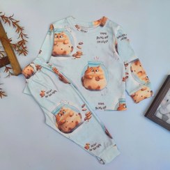 تصویر بلوز و شلوار راحتی طرح گربه 