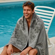 تصویر حوله حمام طرح ژاکارد سایز بزرگ 