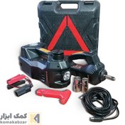 تصویر پک تعویض لاستیک دینسان شامل جک و بوکس و پمپ باد هیدرولیکی 