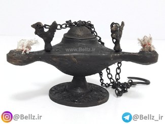 تصویر چراغ پیسوز برنجی ۳ شعله 