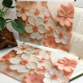 تصویر پوشه آ۴ سه بعدی طرح گل 