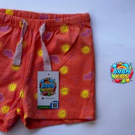 تصویر شلوارک نخی برند لوپیلو (Lupilu) نارنجی طرح خورشید 