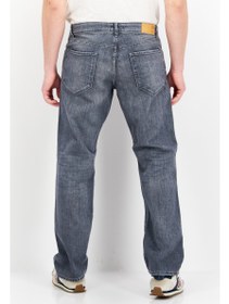 تصویر جین مردانه با فیت راست، شستشو شده و کشی، رنگ خاکستری روشن برند selected homme Men Straight Fit Washed Stretchable Denim Jeans, Light Grey