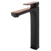 تصویر شیر روشویی پایه بلند گارنت راسان - مشکی رزگلد RASSAN GARNET TALL BASIN MIXER