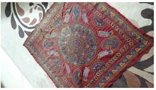 تصویر پارچه پته کرمان قدمت قاجاری تمام کاره دست 