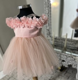 تصویر لباس عروس بچگانه شکوفه دامن پرنسسی Dress