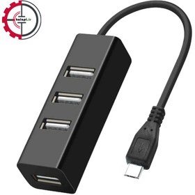 تصویر هاب 4 پورت USB مدل LoveRPi MicroUSB to USB 4 Port Black - Micro USB 