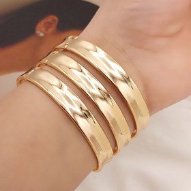 تصویر النگو زنانه ۱۰میل آینه‌ ای قفلی جدید بدون حساسیت - 3 