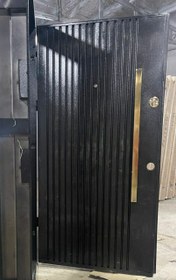 تصویر درب ضد سرقت روکش فلزی مدل آروین - چپ بازشو / طوسی 