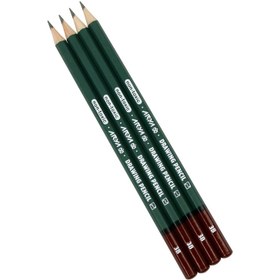 تصویر مداد طراحی آریا Arya Artist 3502 3B بسته 12 عددی Arya Artist 3502 3B Black Drawing Pencil Pack Of 12