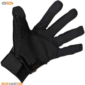 تصویر دستکش موتور سواری ضرب گیر دار ردلاین مشکی مدل 54 Redline black protective motorcycle riding gloves, model 54