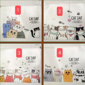 تصویر پوشه زیپ دار A4 طرح گربه 