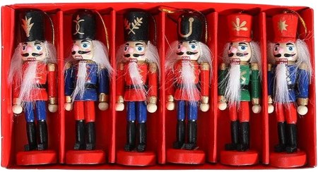 تصویر آویز و ست ۶ عددی فندق شکن مناسب درخت و دکوری کریسمس 