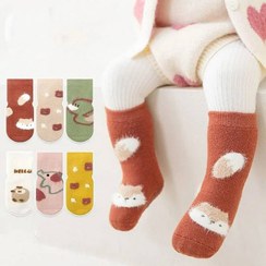 تصویر جوراب داخل حوله ای اسپرت کف استپ بچگانه‎ - سبز Children's step foot sport towel socks