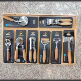 تصویر ست ابزار آشپزخانه 8پارچه برند Beless استیل 