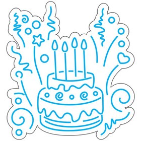 تصویر طرح نئون کیک تولد 