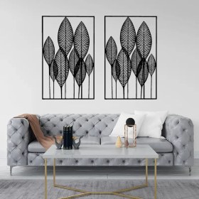 تصویر استیکر دیواری 2 تکه طرح برگ 