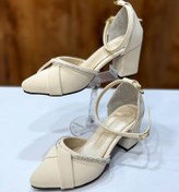 تصویر کفش زنانه پاشنه بلند مجلسی نگین دار مشکی 