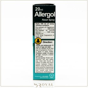 تصویر اسپری بینی آلرگل گل دارو 20 میل Goldarou Allergol nasal Spary 10Ml