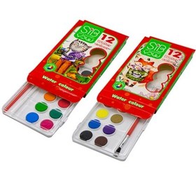 تصویر آبرنگ 12 رنگ برند سیب 