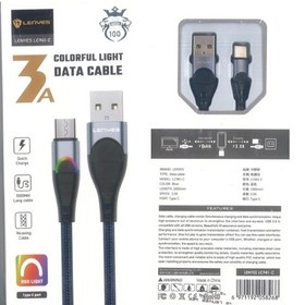 تصویر کابل تبدیل USB به تایپ سی LENYES مدل LC941C طول یک متر 