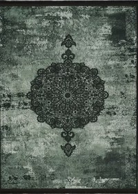 تصویر فرش ماشینی مدما مدل ترنج طرح وینتیج رنگ طوسی قابل شستشو در لباسشویی Modema vintage carpet | two layers & laundry washable