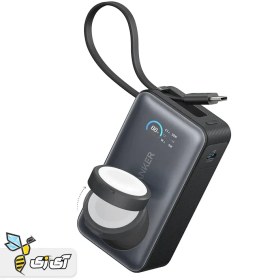 تصویر پاوربانک انکر مدل A1657 ظرفیت ۱۰ هزار میلی آمپر با قابلیت شارژ بی سیم اپل واچ 