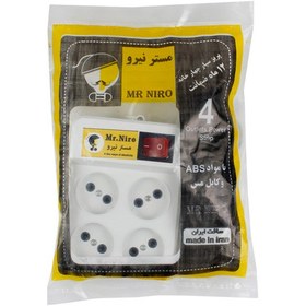 تصویر چند راهی برق 4 خانه مستر نیرو ( MR NIRO ) با کابل 2.2 متری 10 آمپر 