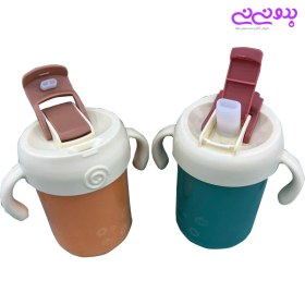 تصویر لیوان نی دار کودک دو درب 