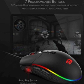 تصویر ماوس گیمینگ باسیم ردراگون مدل Invader M719 Redragon Invader M719 RGB Wired Gaming Mouse