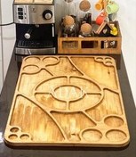 تصویر سینی مزه چوبی سینی مزه خوری سرو مزه خوری چوبی مستطیل بزرگ سایز 74در48 