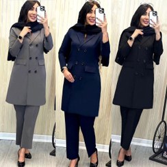 تصویر ست مانتو شلوار اداری فانوس سایزبندی 