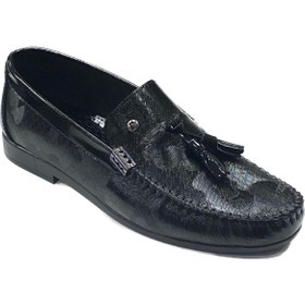 تصویر کالج اورجینال برند Pierre cardin مدل Hakiki siyah rugan kamuflaj loafer کد 797692829 