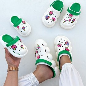 تصویر کراکس بستنی دخترانه و بچگانه کد 1027 - مشکی / سایز 27 crocs code 102