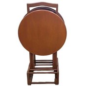 تصویر میز عسلی تاشو گرد مدل G130 مجموعه ۴ عددی MDF 