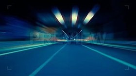 تصویر دانلود فوتیج تونل بزرگراه آبی در شب Blue Highway Tunnel At Night 