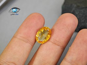تصویر سیترین طلایی بیضی 5.9 قیراط 