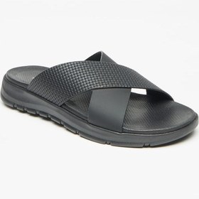 تصویر صندل مردانه با بند ضربدری و بافت دار مدل پوشیدنی برند lbl Men's Textured Slip-On Cross Strap Sandals