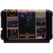 تصویر کارتریج شش لبه بازی مورتال کامبت 1 و 2 و موناکو جی‌پی 1 و 2 و مایکل جکسون و مون واکر سگا کد Buag 17 Sega Games 6in1 Buag17