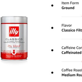 تصویر پودر قهوه ایلی مدل Classico مقدار 250 گرمی illy Classico Coffee Beans