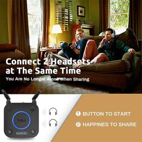 تصویر فرستنده بلوتوث 5.2 برای تلویزیون به هدفون/بلندگوی بی‌سیم 1Mii B06TX Bluetooth 5.2 Transmitter for TV to Wireless Headphone/Speaker 