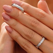 تصویر حلقه نقره ست 2225 – انگشتر ازدواج/نامزدی 