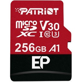 تصویر رم میکرو 256 گیگ پاتریوت Patriot EP A1 V30 U3 C10 90MB/s + خشاب 