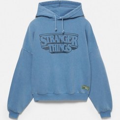 تصویر هودی چیزهای عجیب زنانه آبی کمرنگ پل اند بیر 