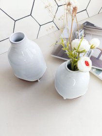 تصویر گلدان سرامیکی دستساز خامه ای1 