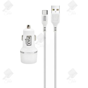 تصویر شارژر فندکی 30 وات مکس مدل X22 به همراه کابل microusb 