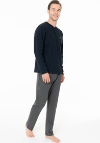 تصویر ست پیژامه فاق نرمال آستین بلند راسته مردانه | یو اس پولو U.S. Polo Assn. USP18966 